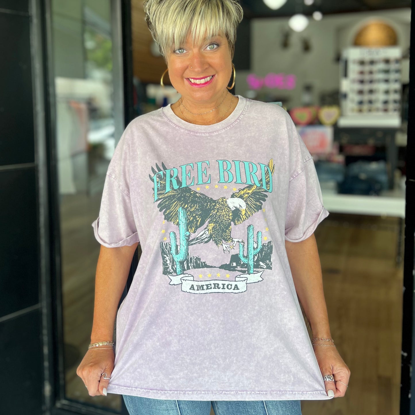 Free Bird America Tee - Lavender