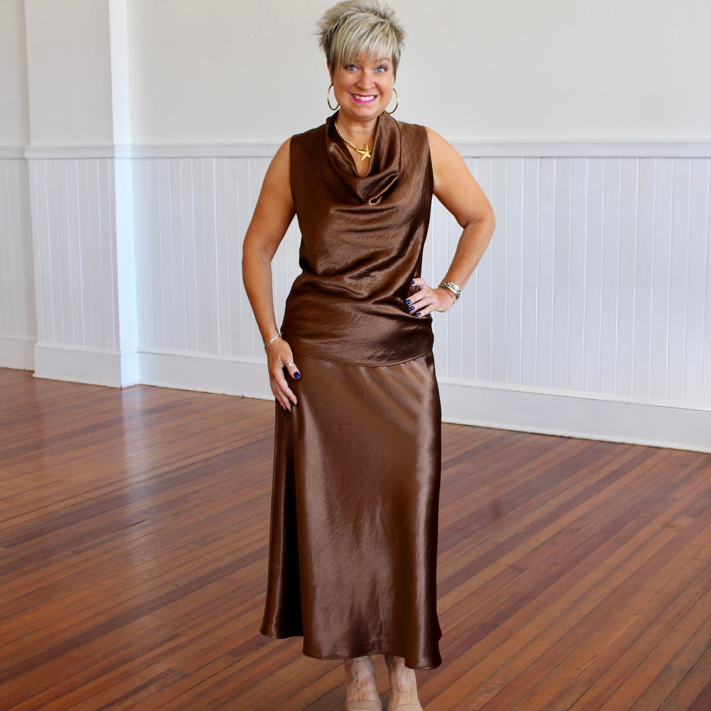 Dorothy Satin Set- Bronze