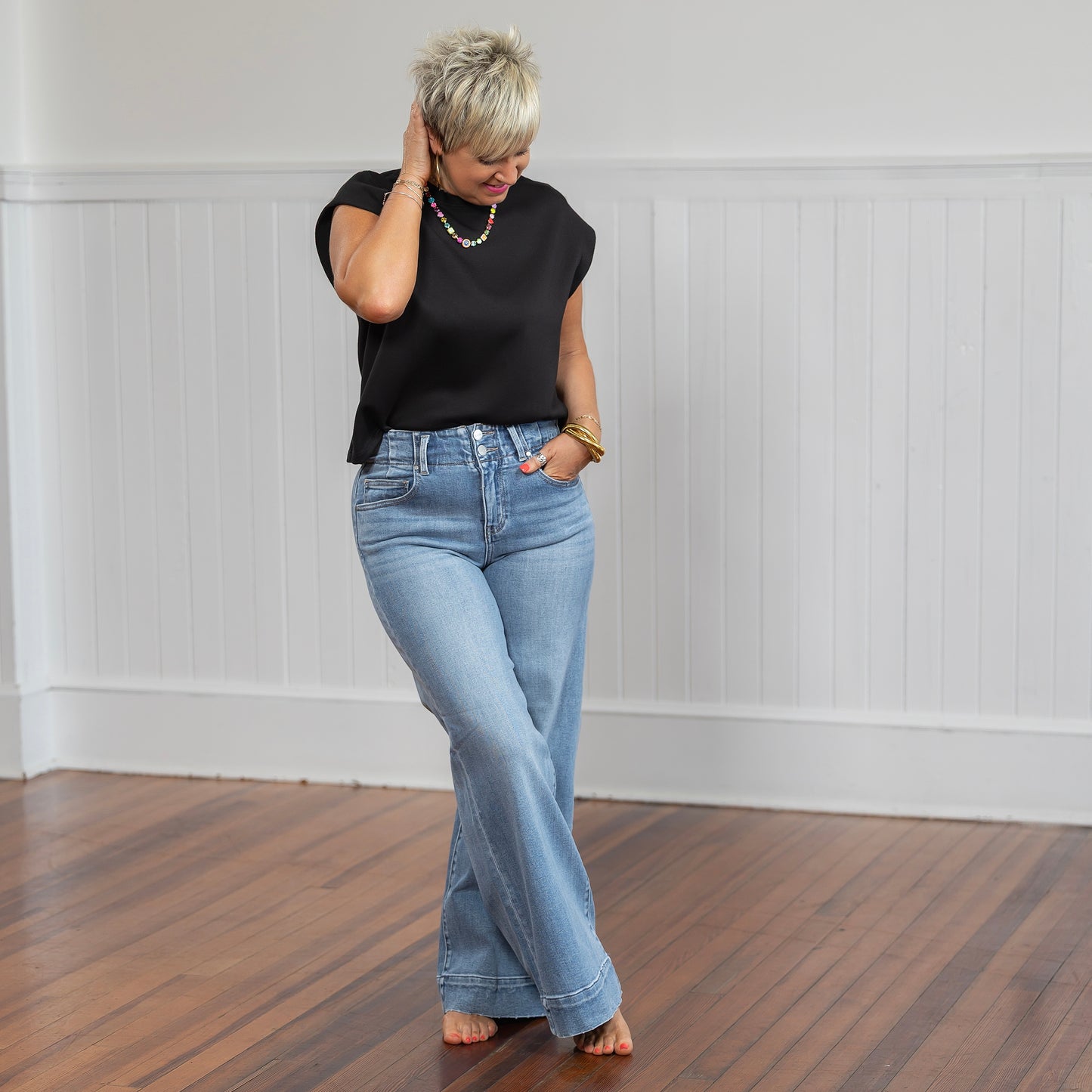 Risen HR Ankle Wide Seam Detailed Jeans - Medium