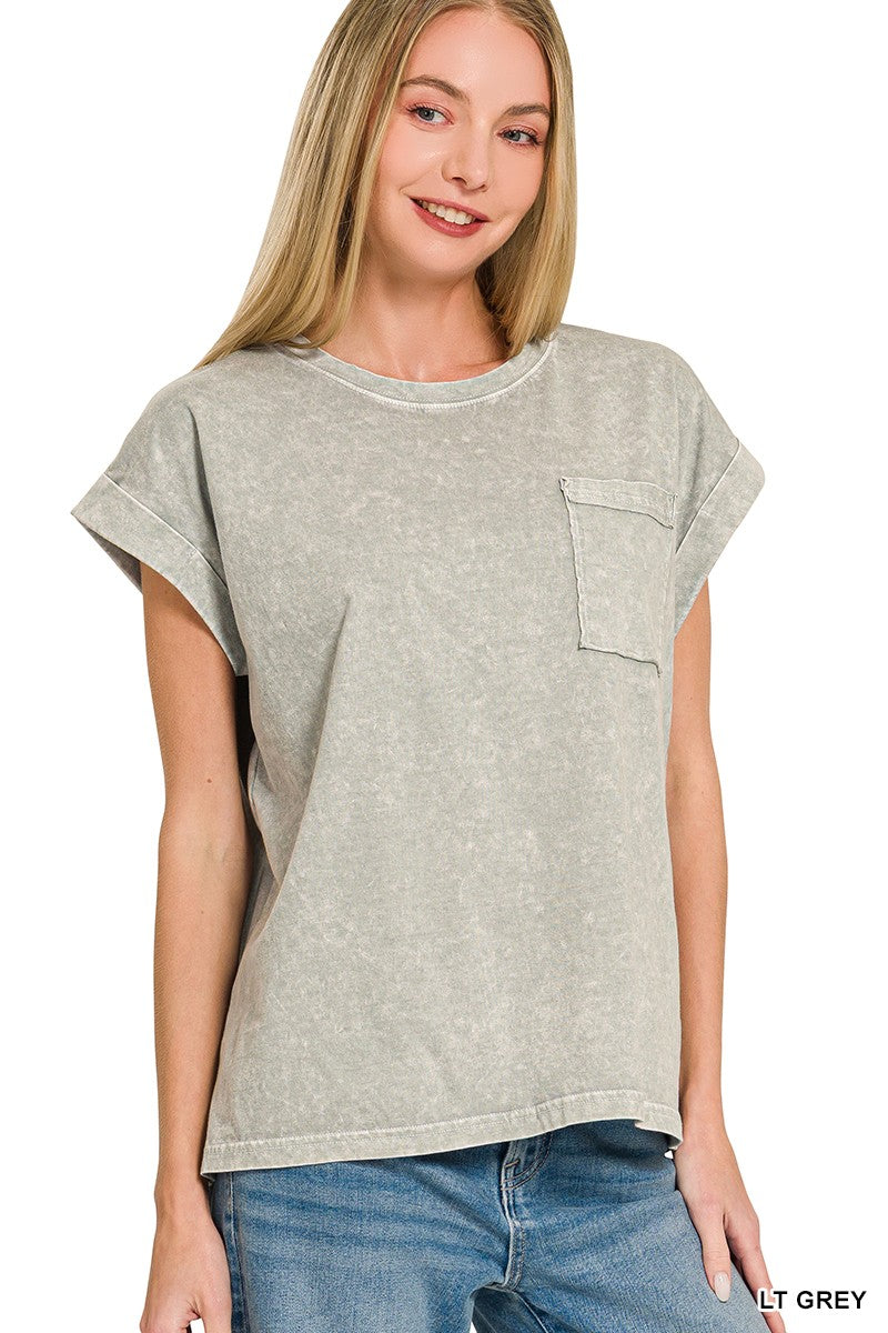 Halo Snow Washed Cuffed Tee - Assorted