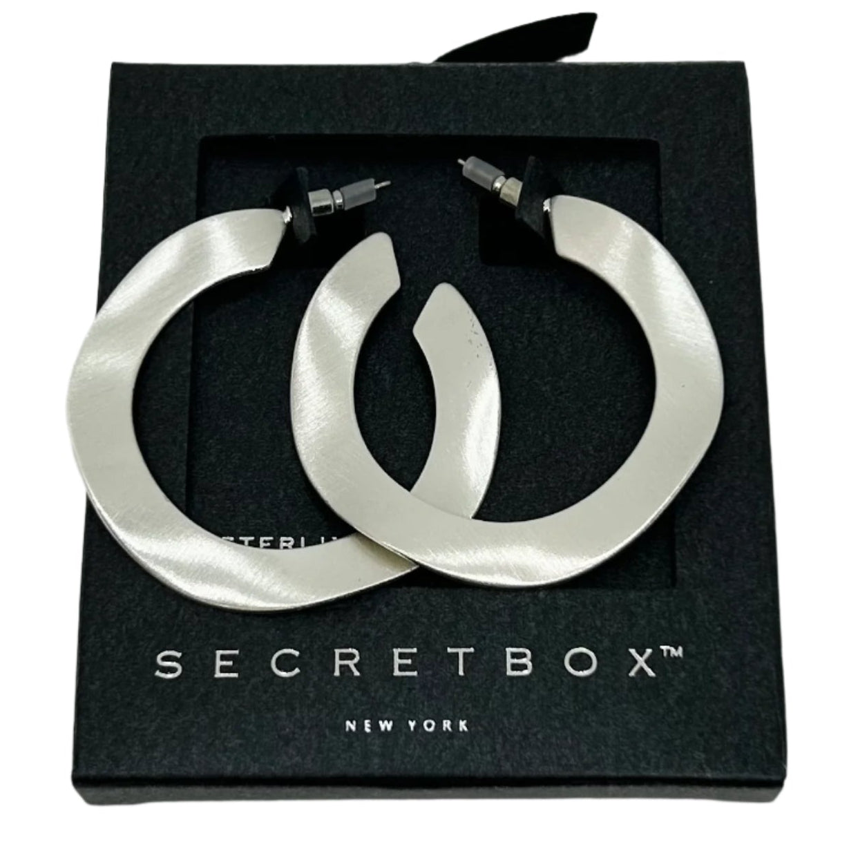 Brushed Wavy Hoops - Gold, Silver