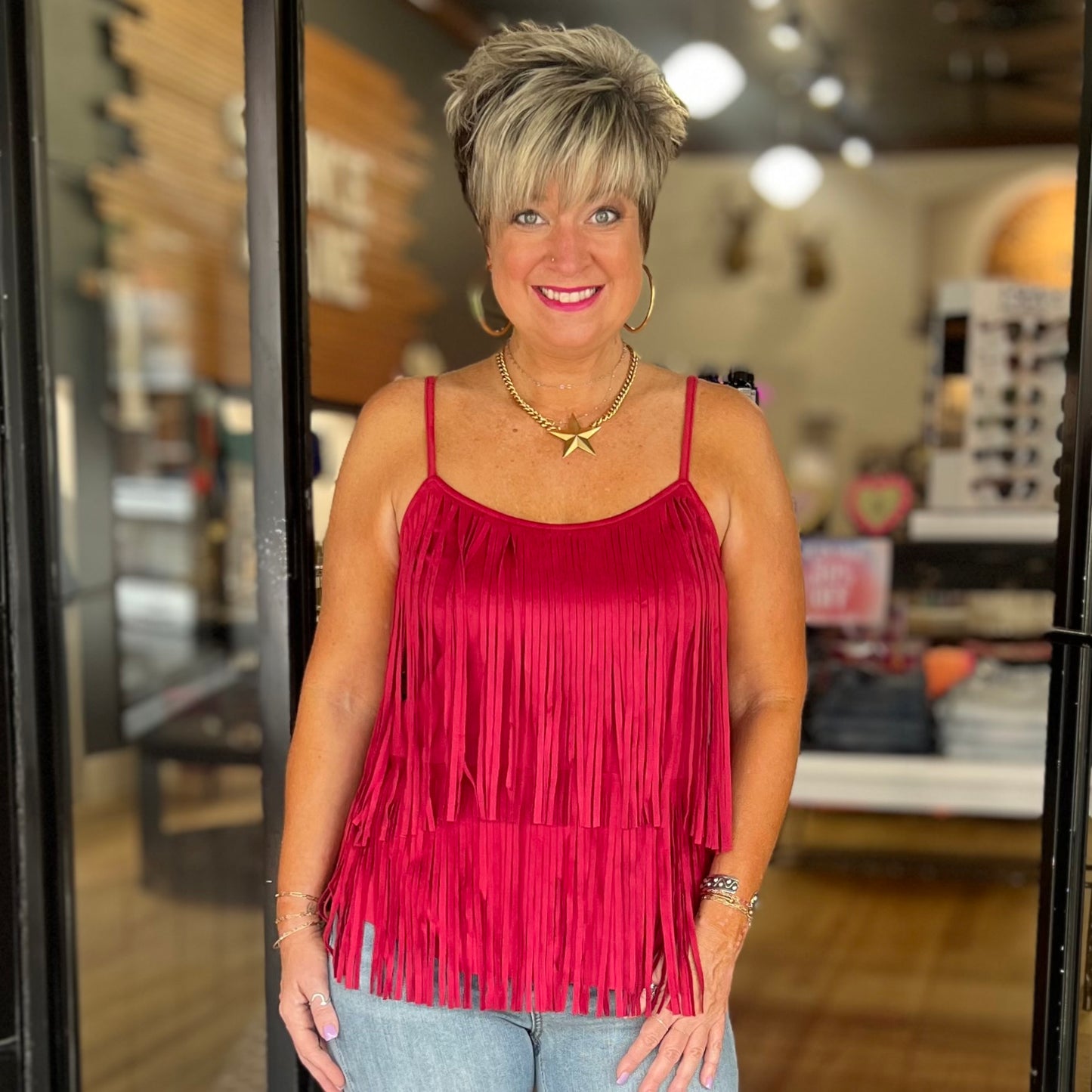 Rodeo Hippie Tank - Red