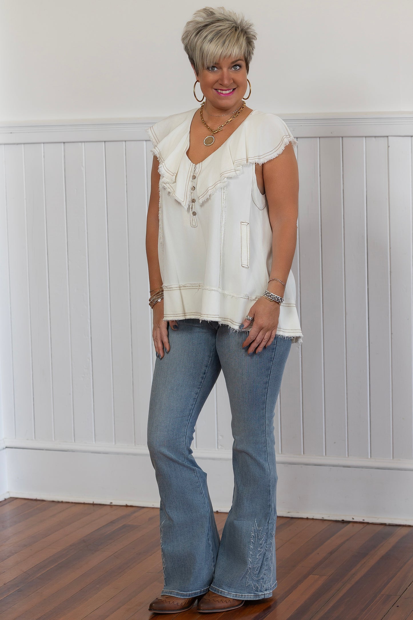 Whisper in the Wind Top - Cream