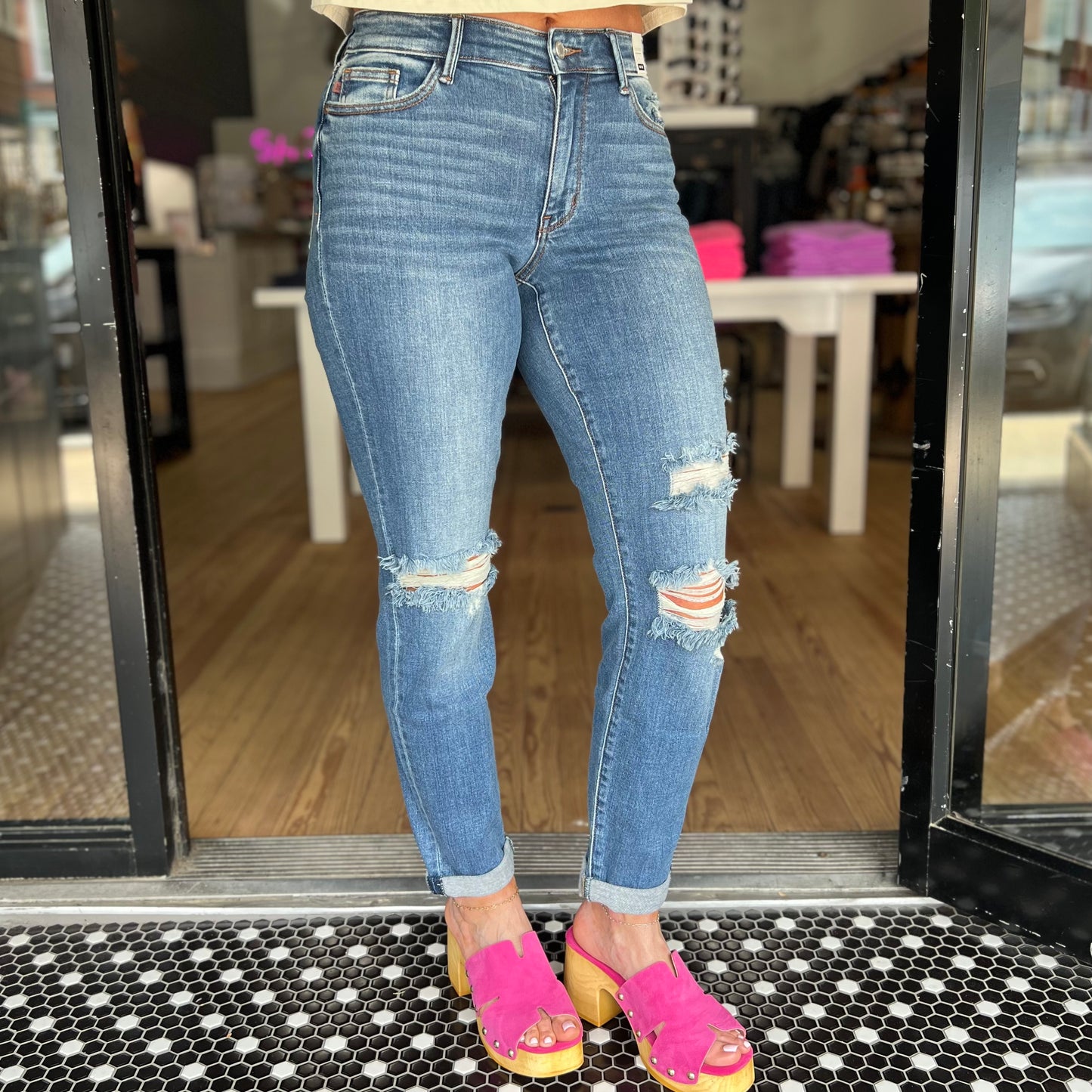 Judy Blue Vintage Wash Boyfriend Fit Jean