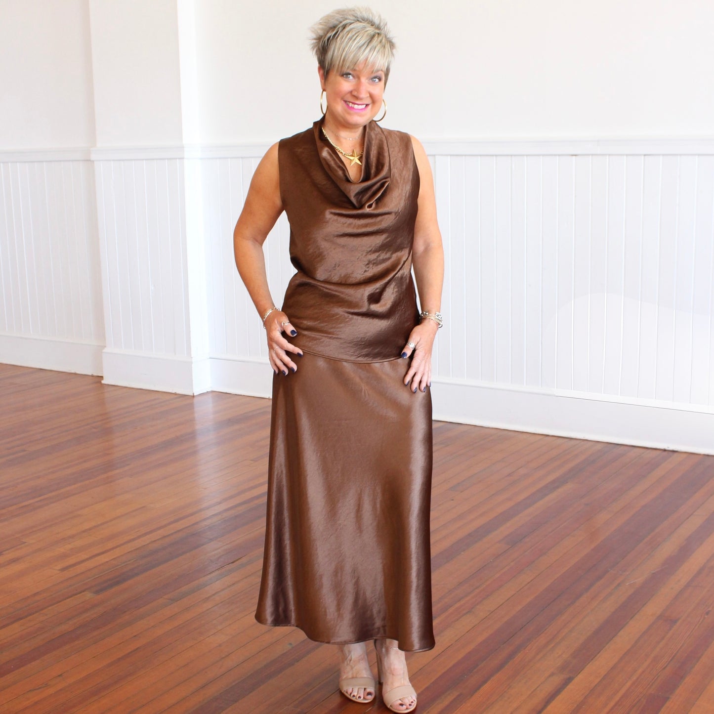 Dorothy Satin Set- Bronze