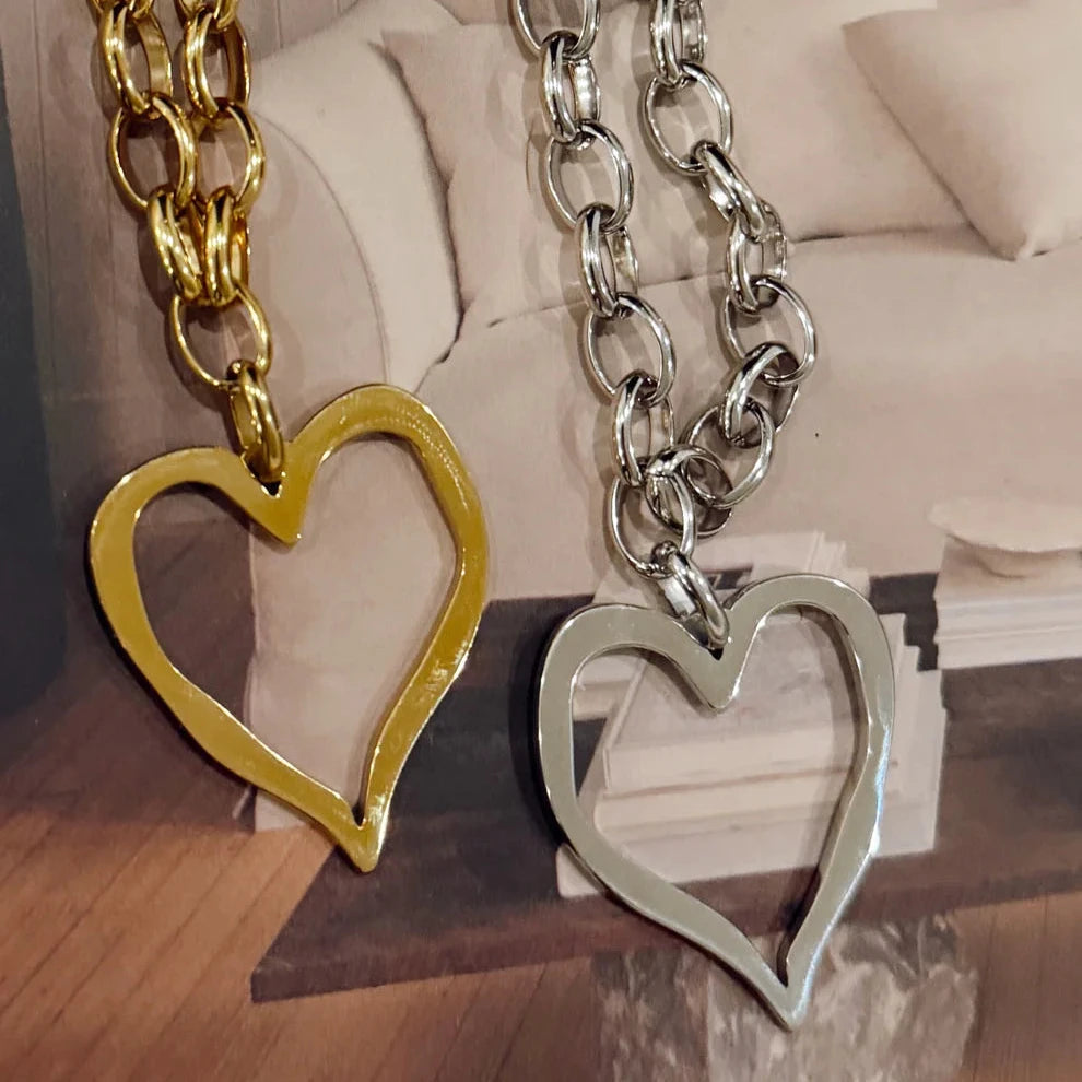 Large Open Heart Necklace - Assorted