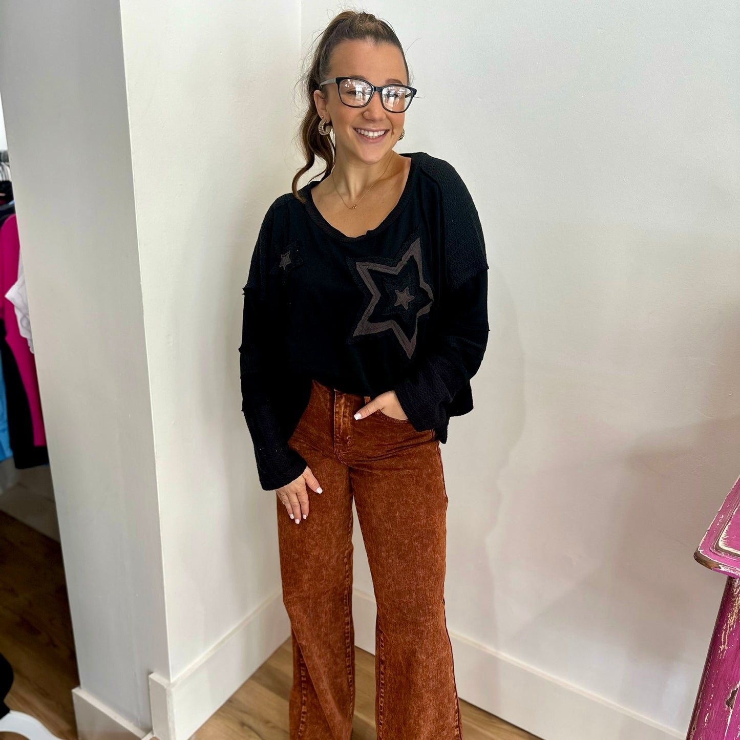 Judy Blue HW Wide Leg Retro - Pumpkin Spice