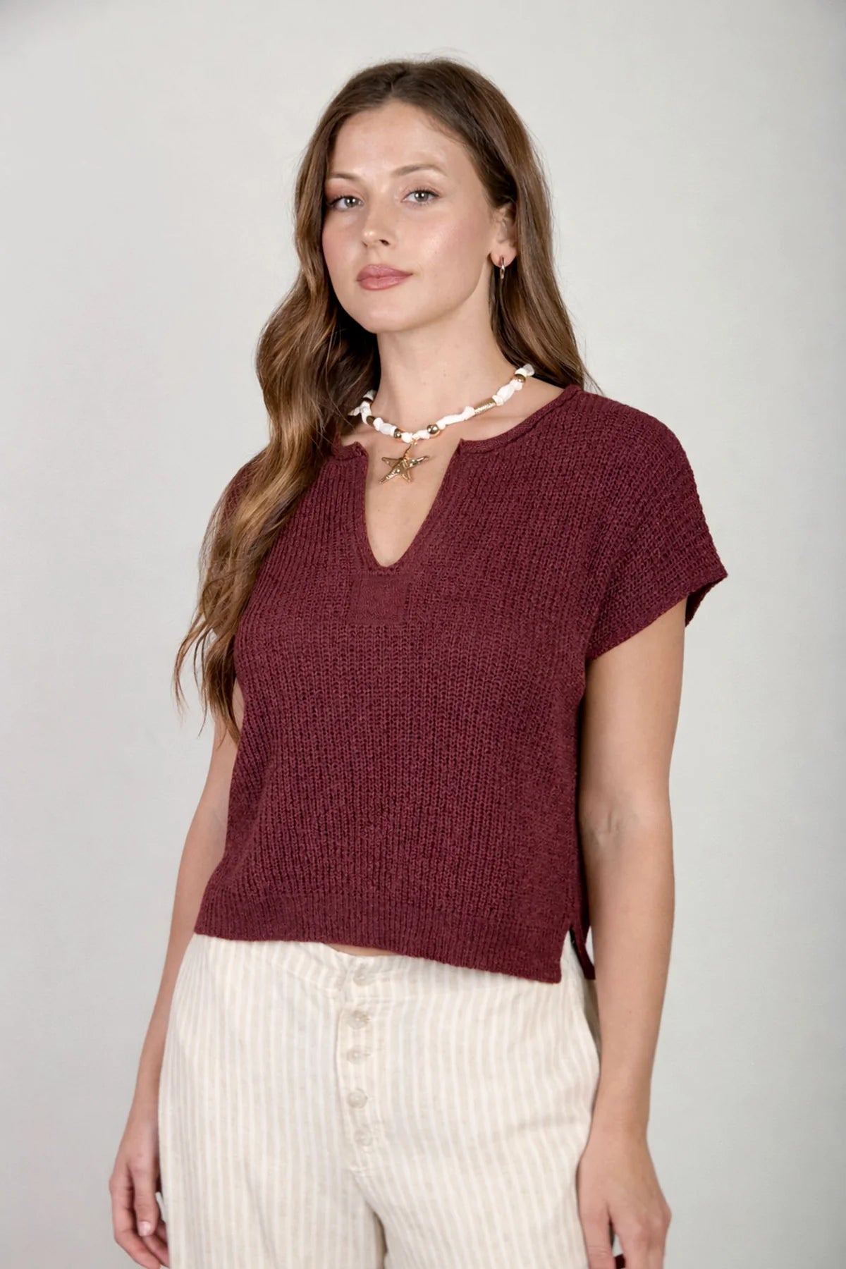 Downtown Baby Top - Maroon