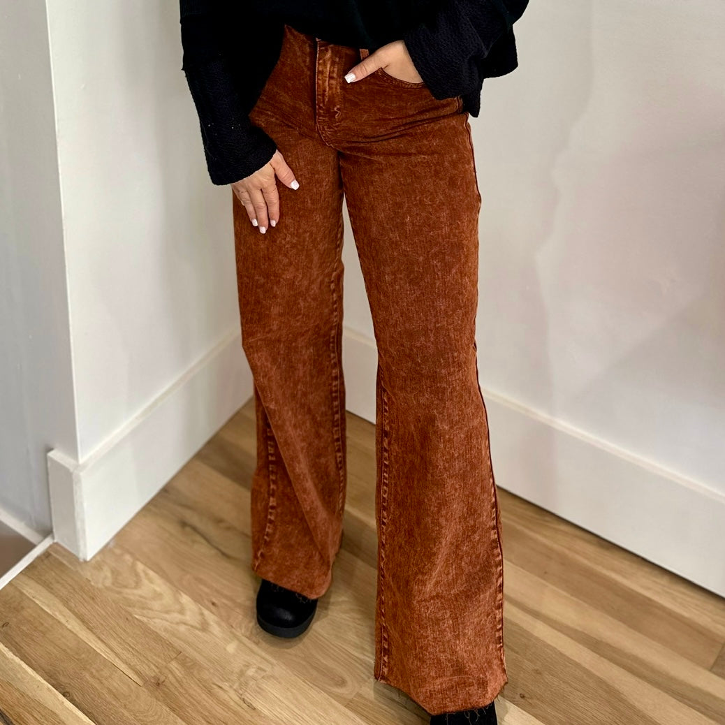 Judy Blue HW Wide Leg Retro - Pumpkin Spice
