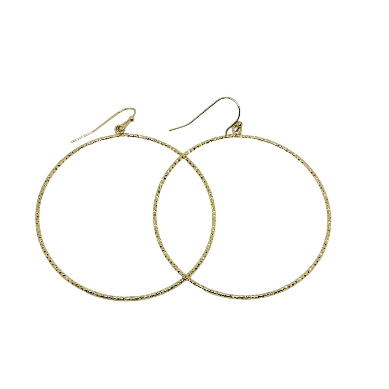 Sparkle Textured Circle Earrings - Gold, Silver