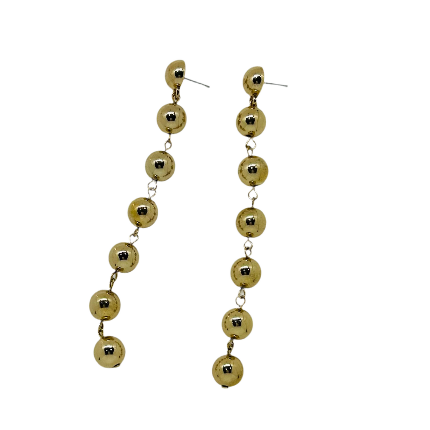 Multi Metal Ball Drop Earrings- Gold, Silver, Rose Gold