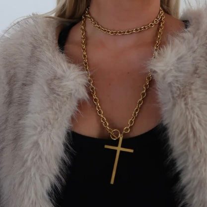 Wrap Around Cross Necklace
