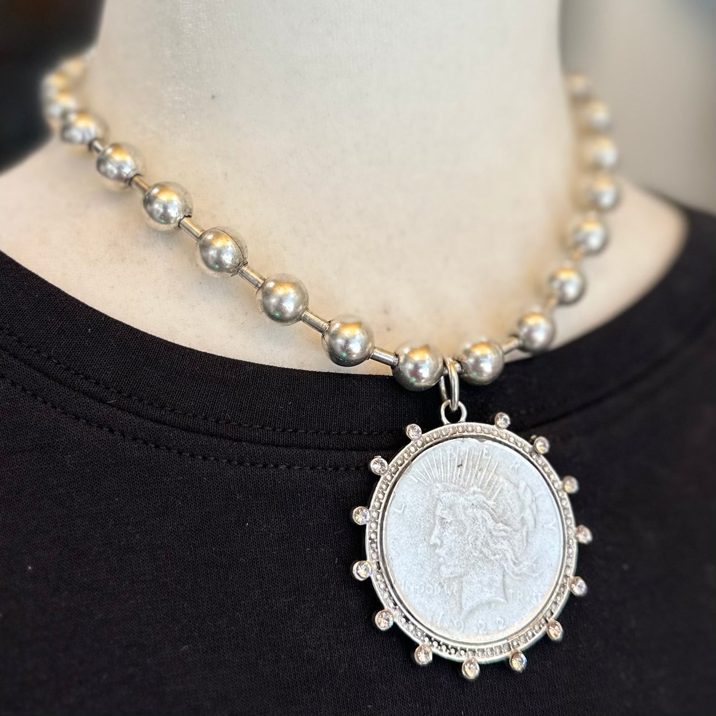 Lady Liberty Choker- Silver