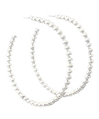 Ball Textured Hoops- Worn Silver