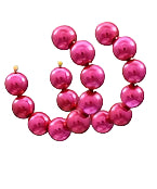 50MM Color Coated Bead Ball Hoops- Fuchsia