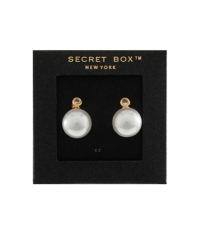 Pearl & CZ Stud Earrings