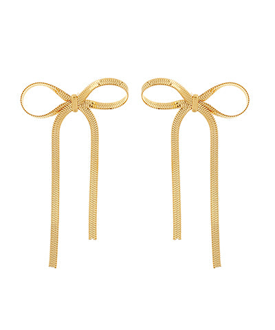 Shake Chain Long Tail Bow Earrings
