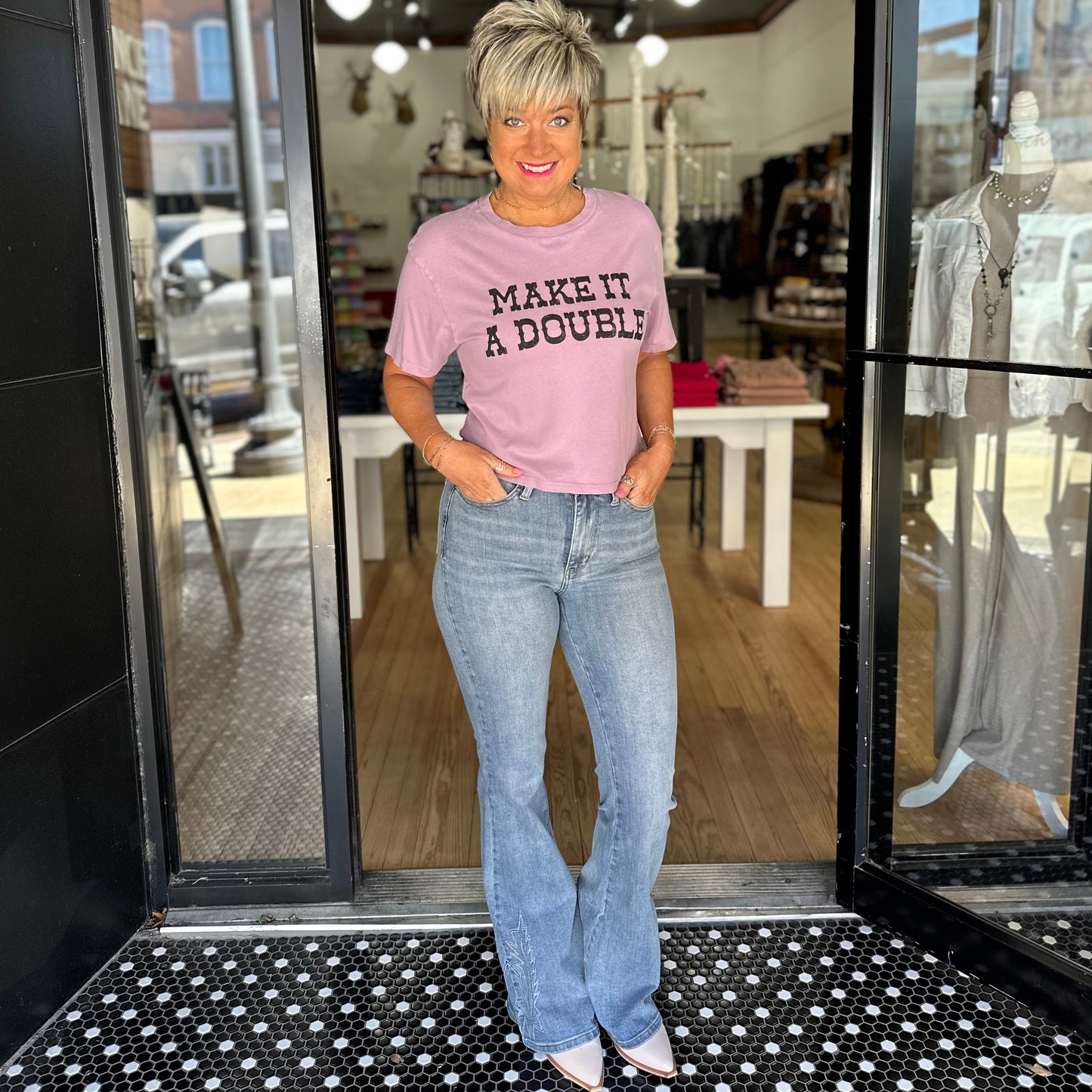 Make It a Double Tee- Lavender