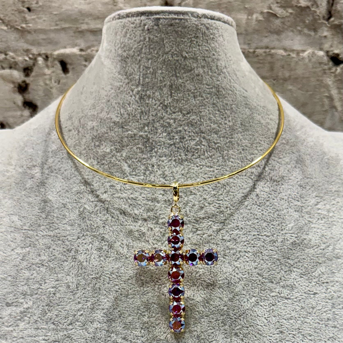 Ella Cross Pendant - Light Plum