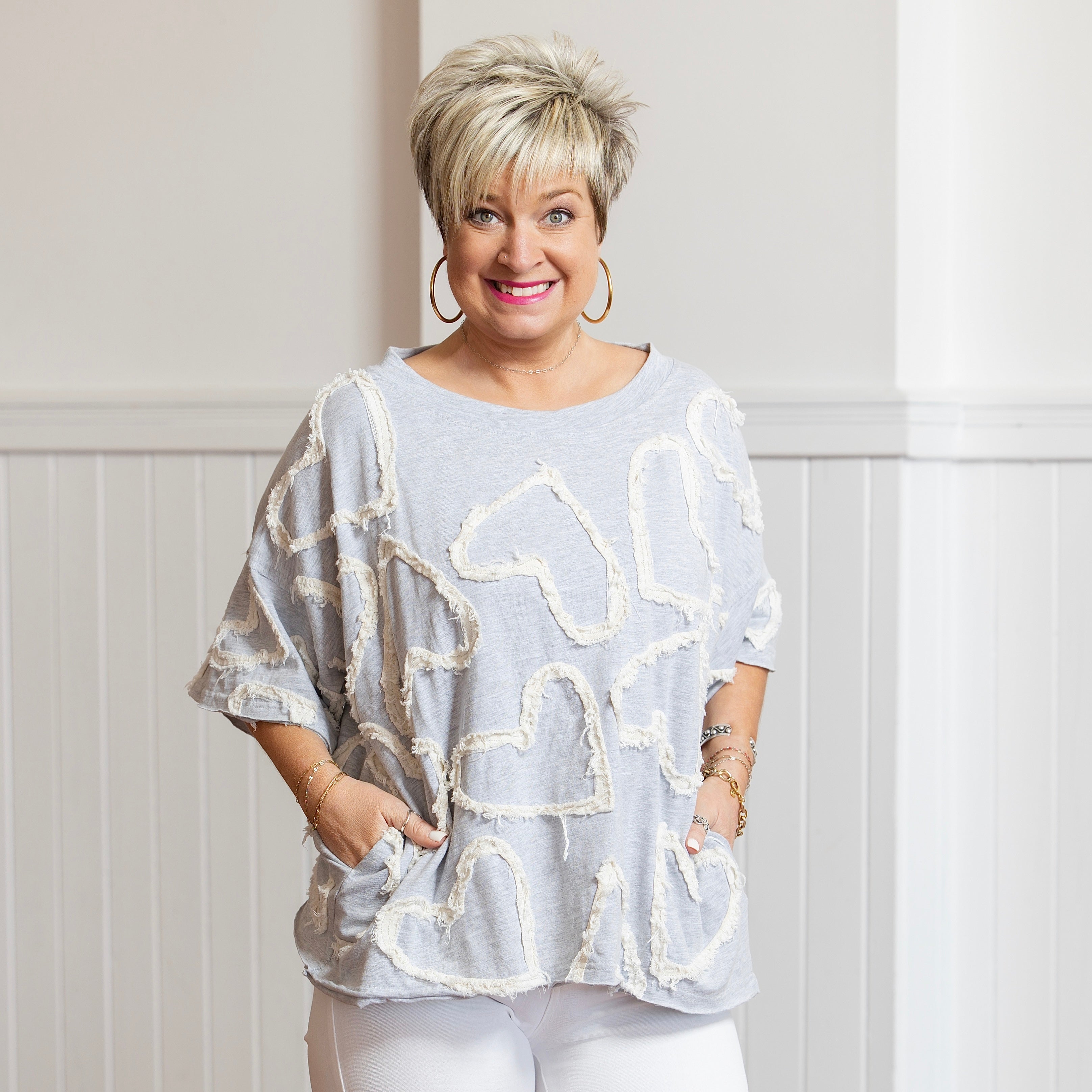 Heart to Heart Top - Grey – Spence & Lane Boutique