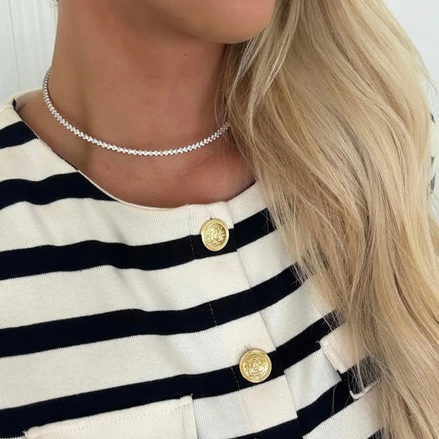 Luxe Tennis Necklace- Silver
