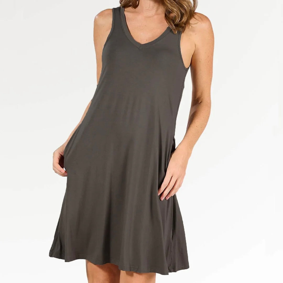 Faceplant Dreams V-Neck Nightgown: Earl Grey