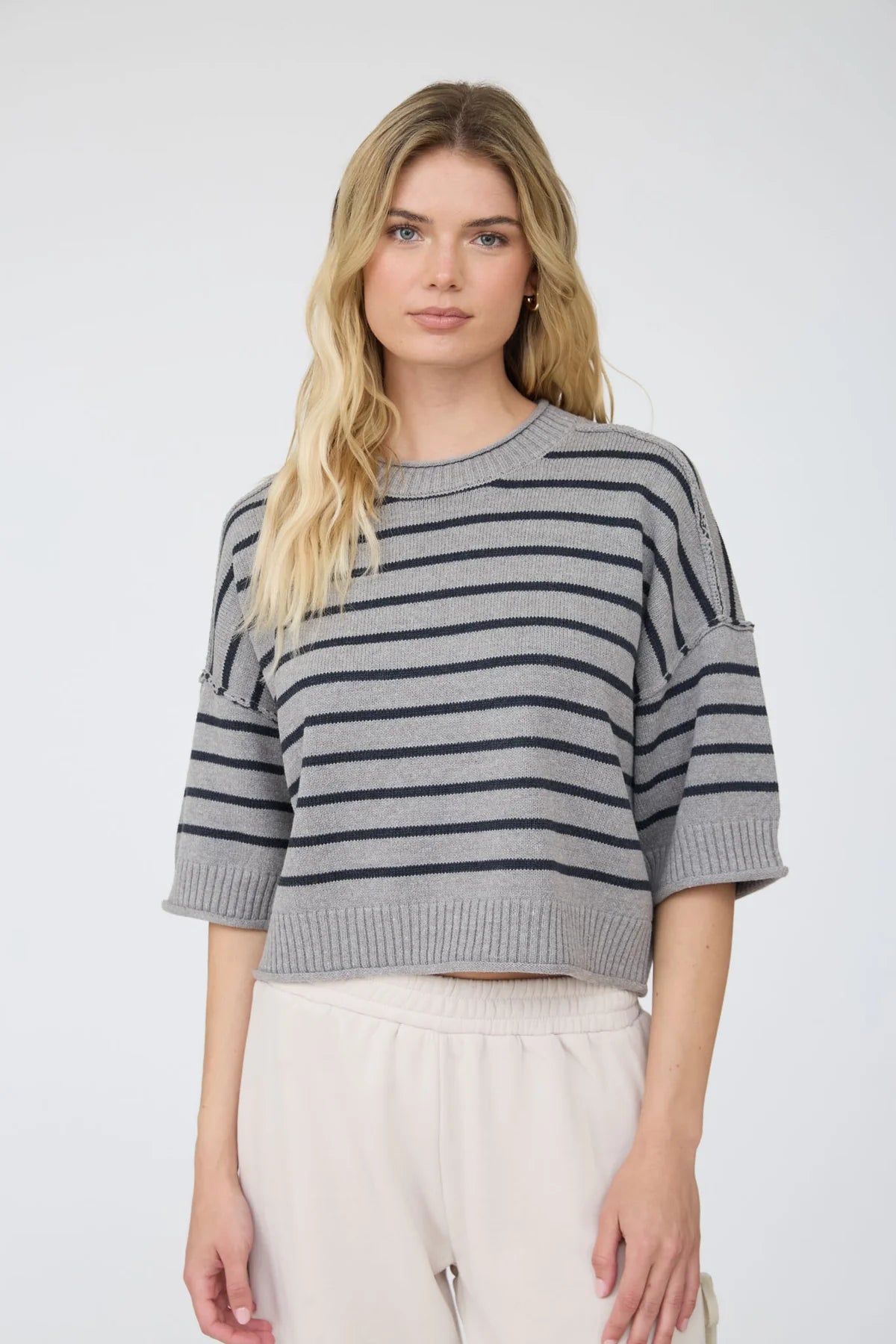 Striped Sweater - Charcoal