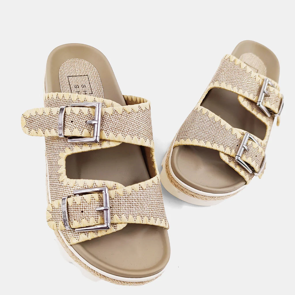 Laura Sandal - Gold Woven