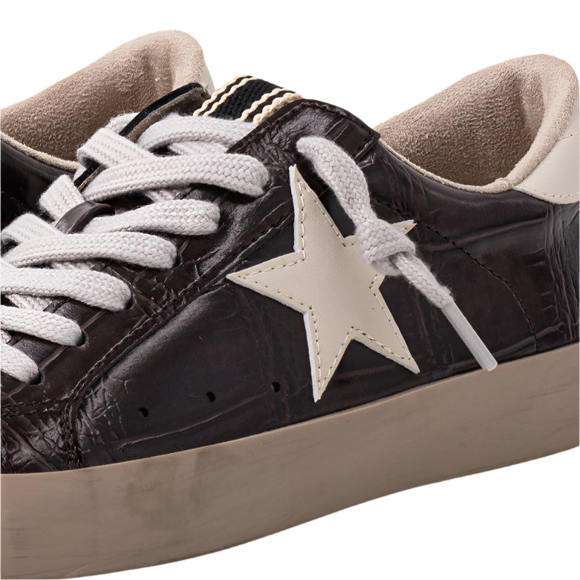 Paula Sneaker - Brown Croco