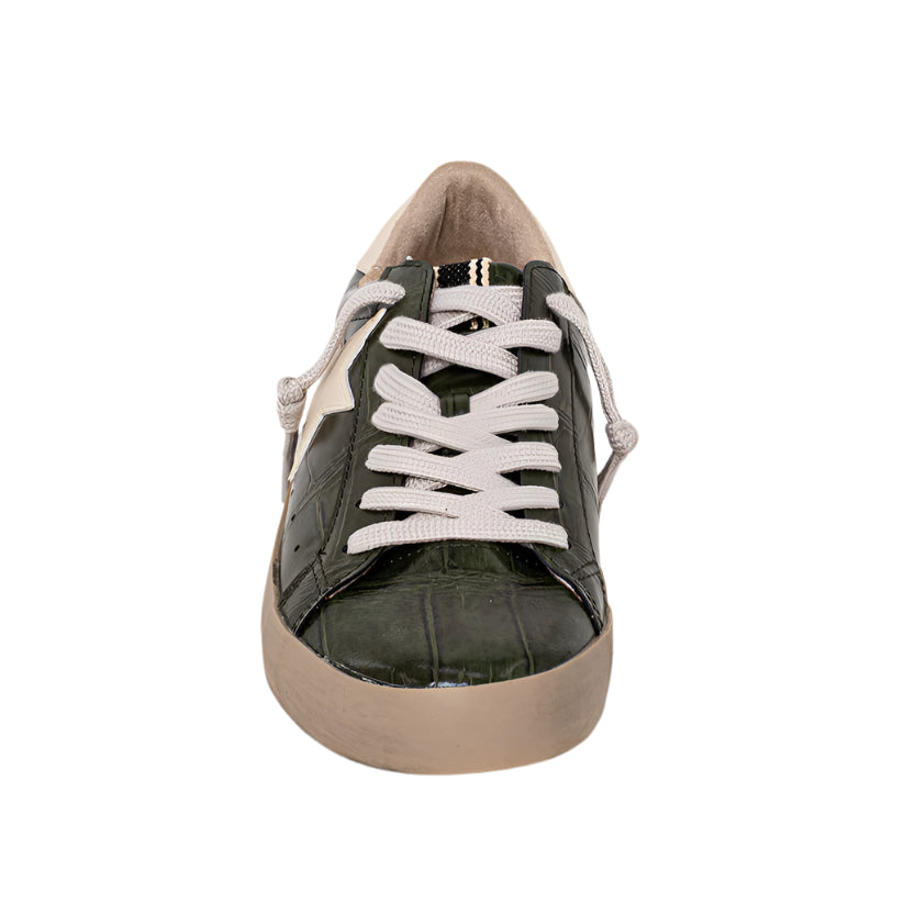 Paula Sneaker - Olive Croco