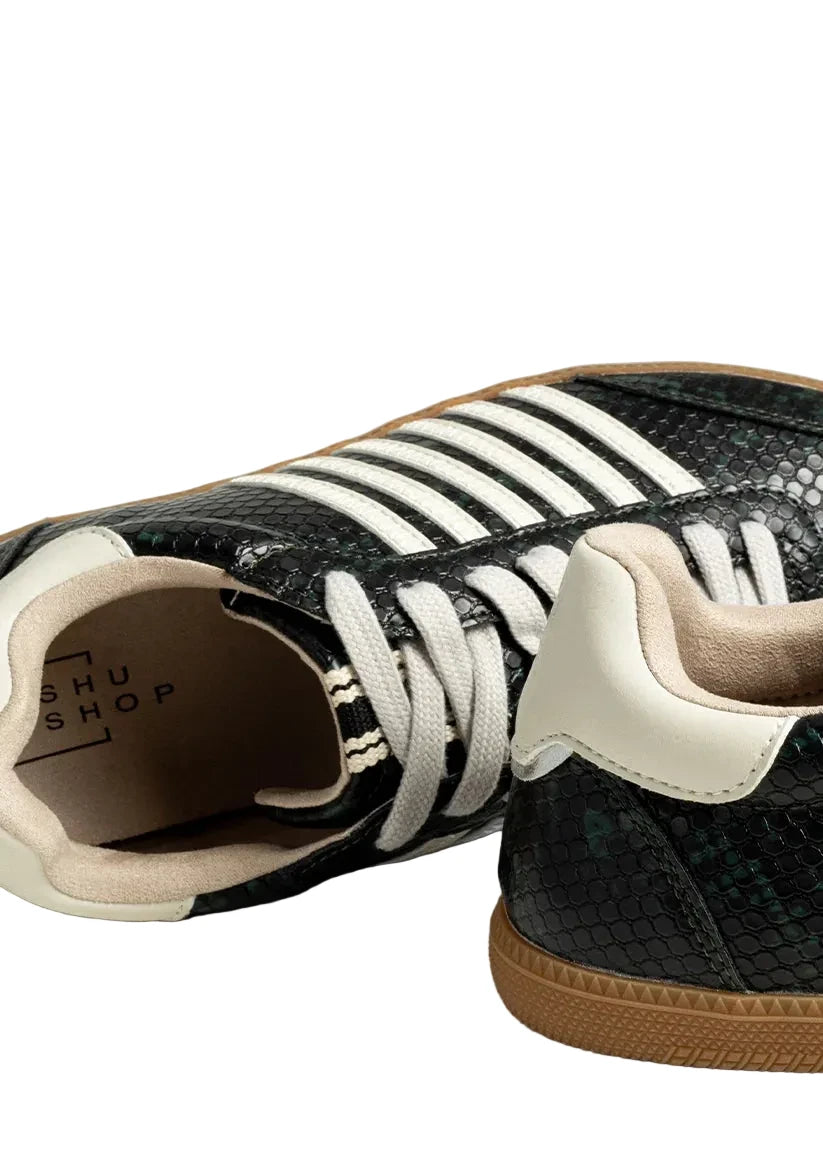 Stevie Sneaker - Dark Green Snake