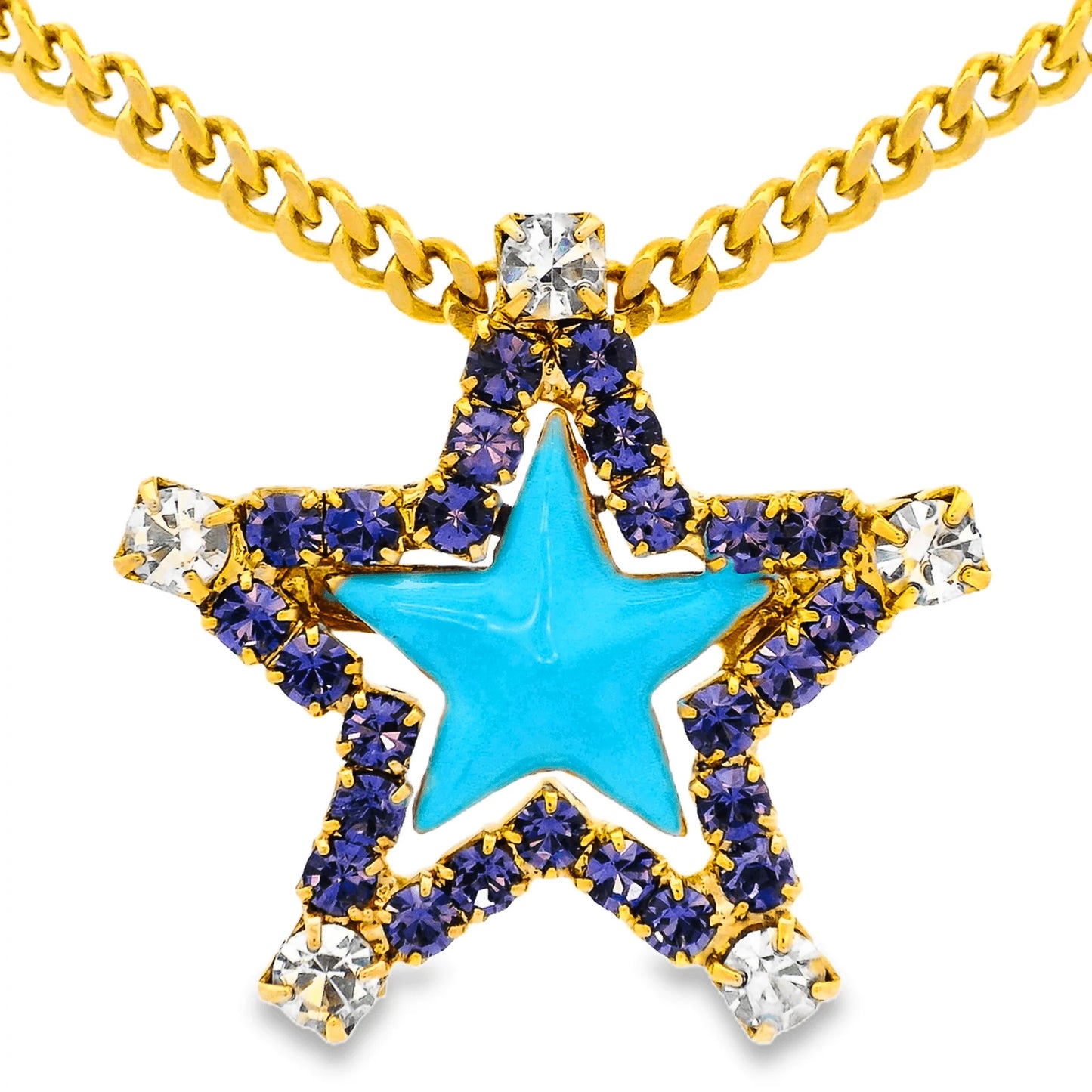 Sweet Star Necklace - Light Blue