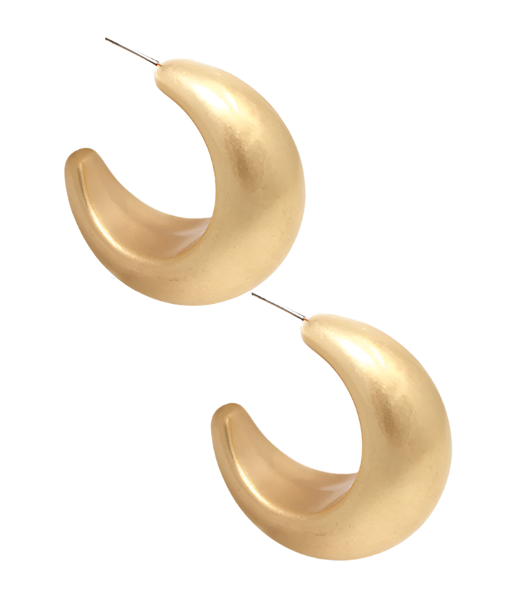 Chunky Metal Hoops - Worn Gold