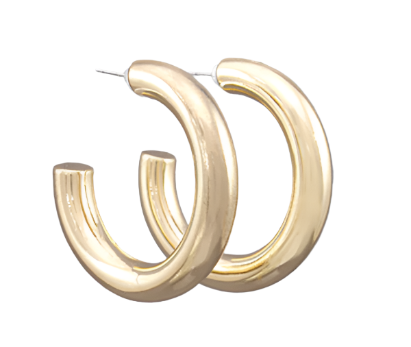 Tube Hoops - Gold