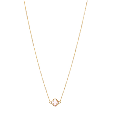 Clover Pendant Necklace - Pink