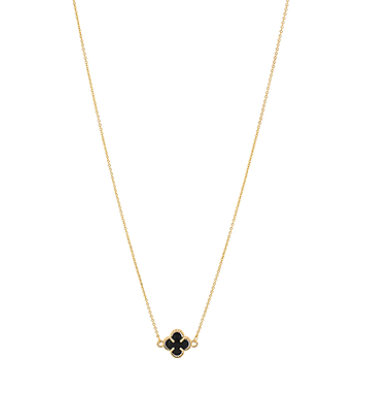 Clover Pendant Necklace - Black/Gold