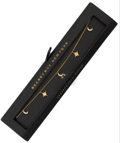 CZ Starburst Charm Choker Gold/14K