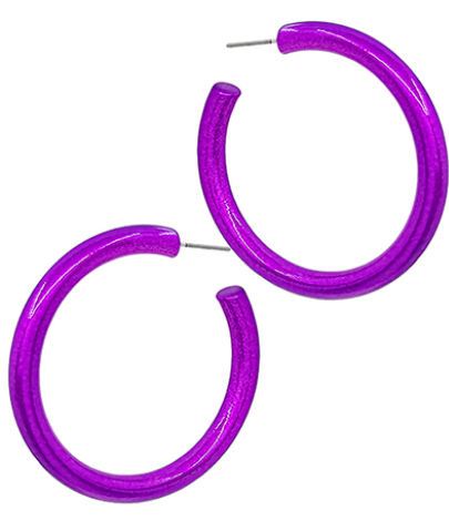 45MM Metallic Coated Hoops - Purple