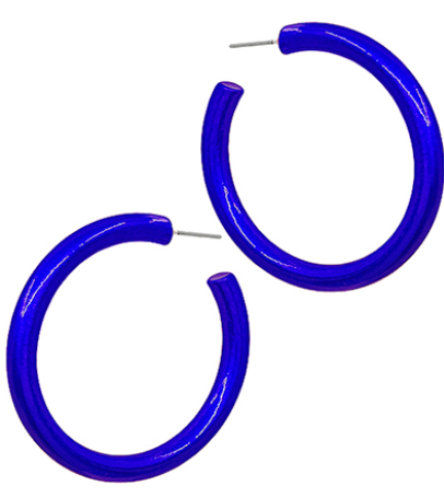 45MM Metallic Coated Hoops - Blue