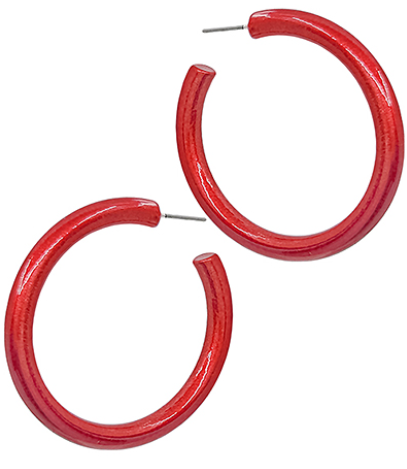 45MM Metallic Coated Hoops - Red