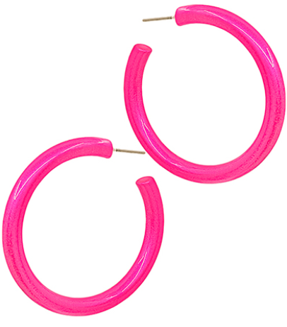 45MM Metallic Coated Hoops - Hot Pink