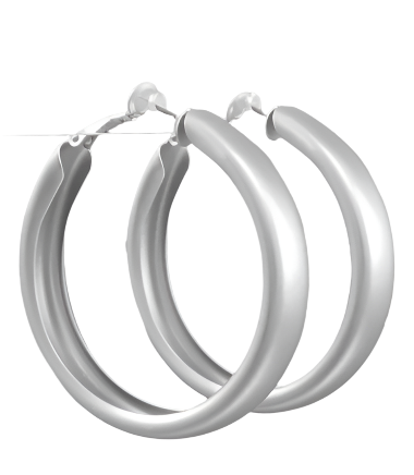 50MM Thick Hoops - Matte Silver