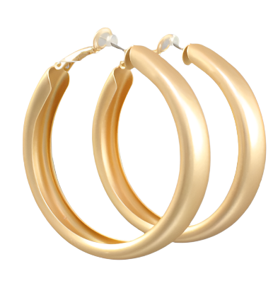 50MM Thick Hoops - Matte Gold