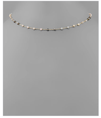 Beaded Choker Necklace - Dark/Multi