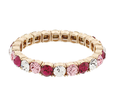 Pave Stone Bracelet - Pink Multi/Gold