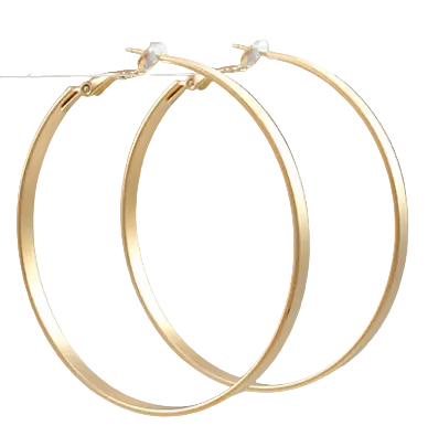 60mm Flat Hoops- Matte Gold