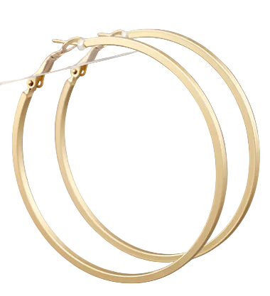 Thin Circle Hoops - Matte Gold