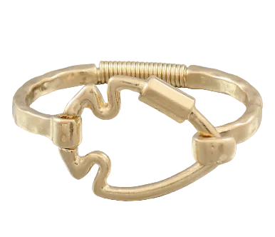 Arrow Head Carabiner Bracelet - Gold
