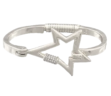 Crystal Star Hammered Carabiner Bracelet - Assorted