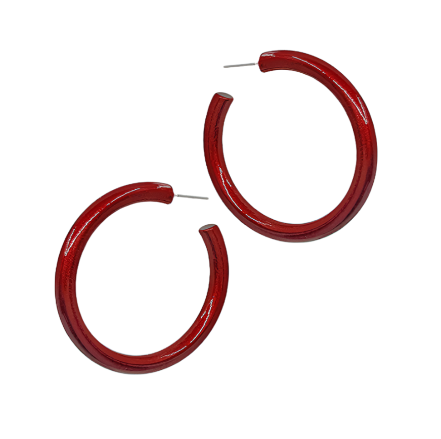 45MM Metallic Coated Hoops- Burgundy